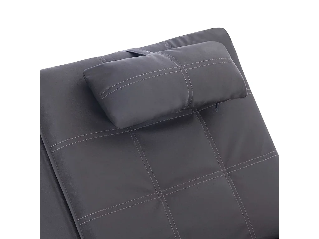 Massage Chaiselongue mit Kissen Grau Kunstleder
