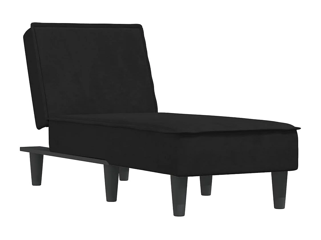 Chaise longue noir velours