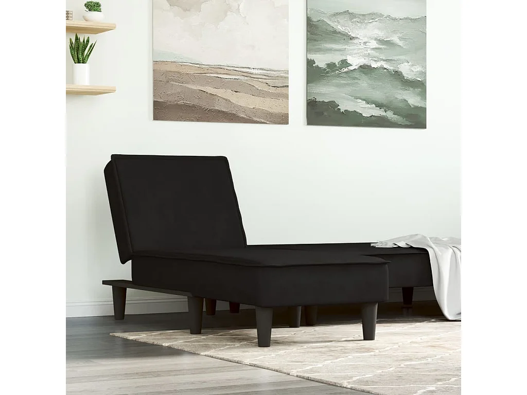 Chaise Longue in Velluto Nero