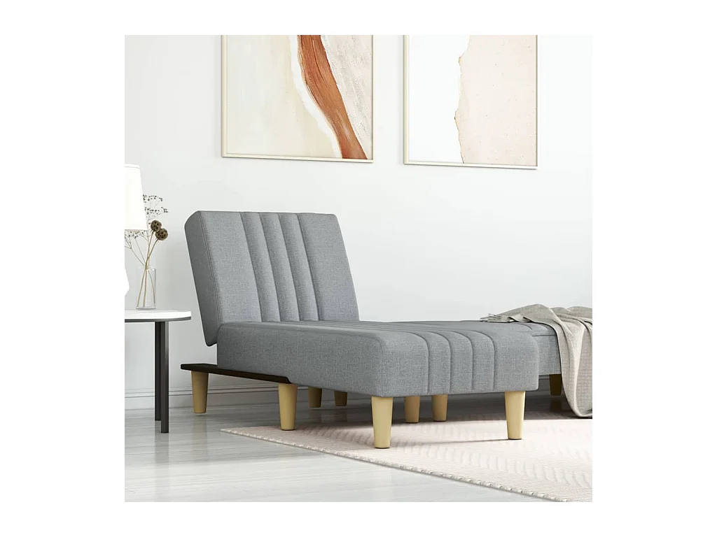 Chaise longue gris clair tissu