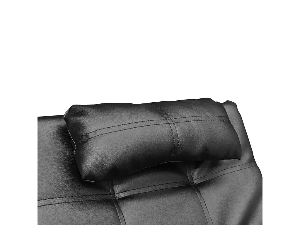 Chaise longue avec oreiller Noir Similicuir