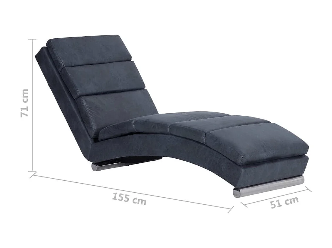 Chaise longue Gris Similicuir daim