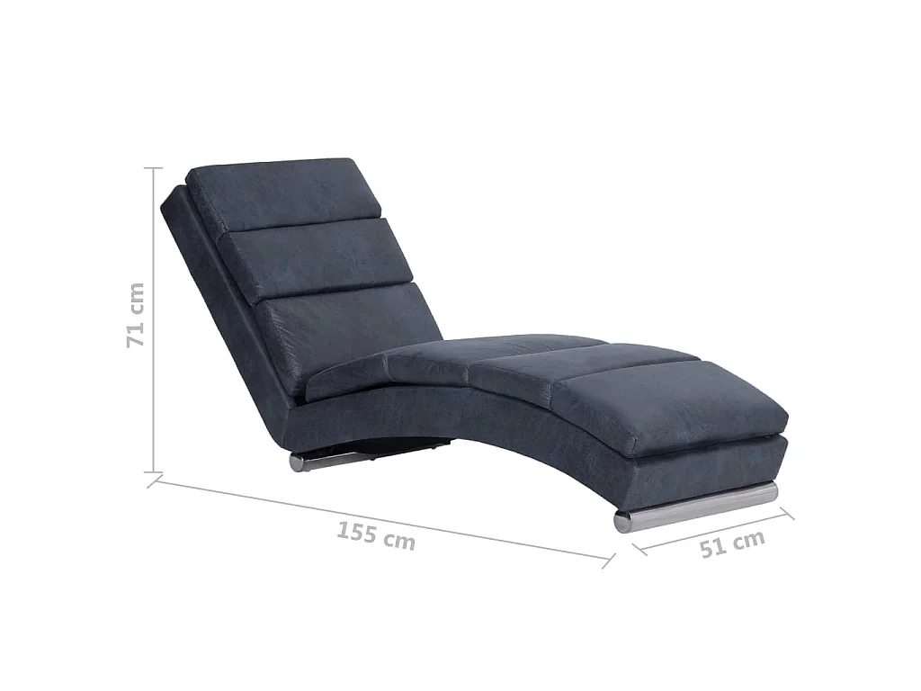 Chaise longue camurça artificial cinzento