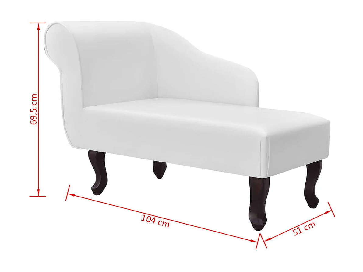 Diván de cuero sintético blanco