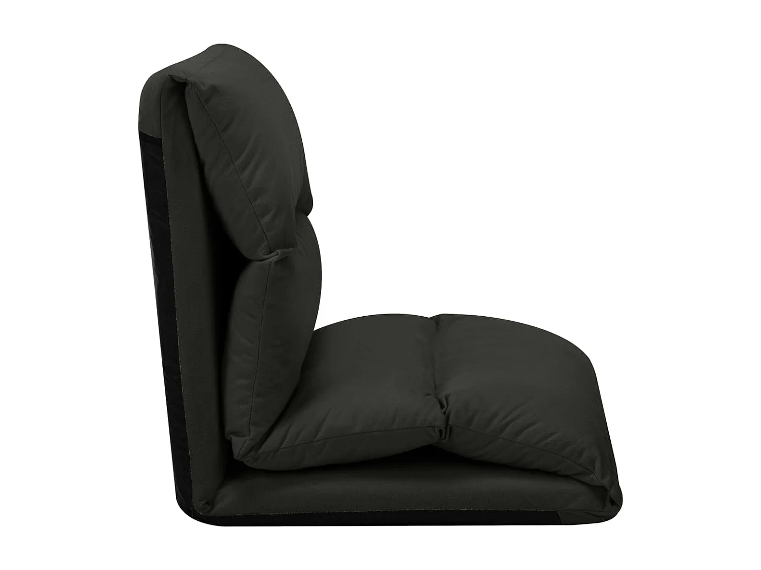 Tumbona de suelo plegable microfibra negra