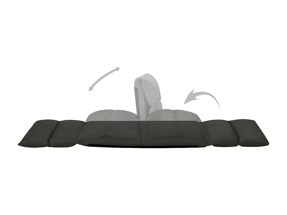 Tumbona de suelo plegable microfibra negra