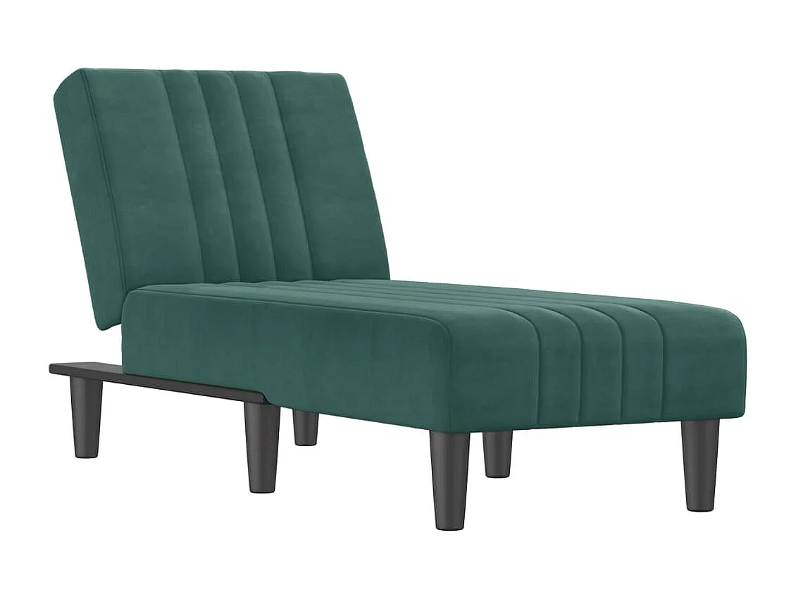 Chaise Longue in Velluto Verde Scuro