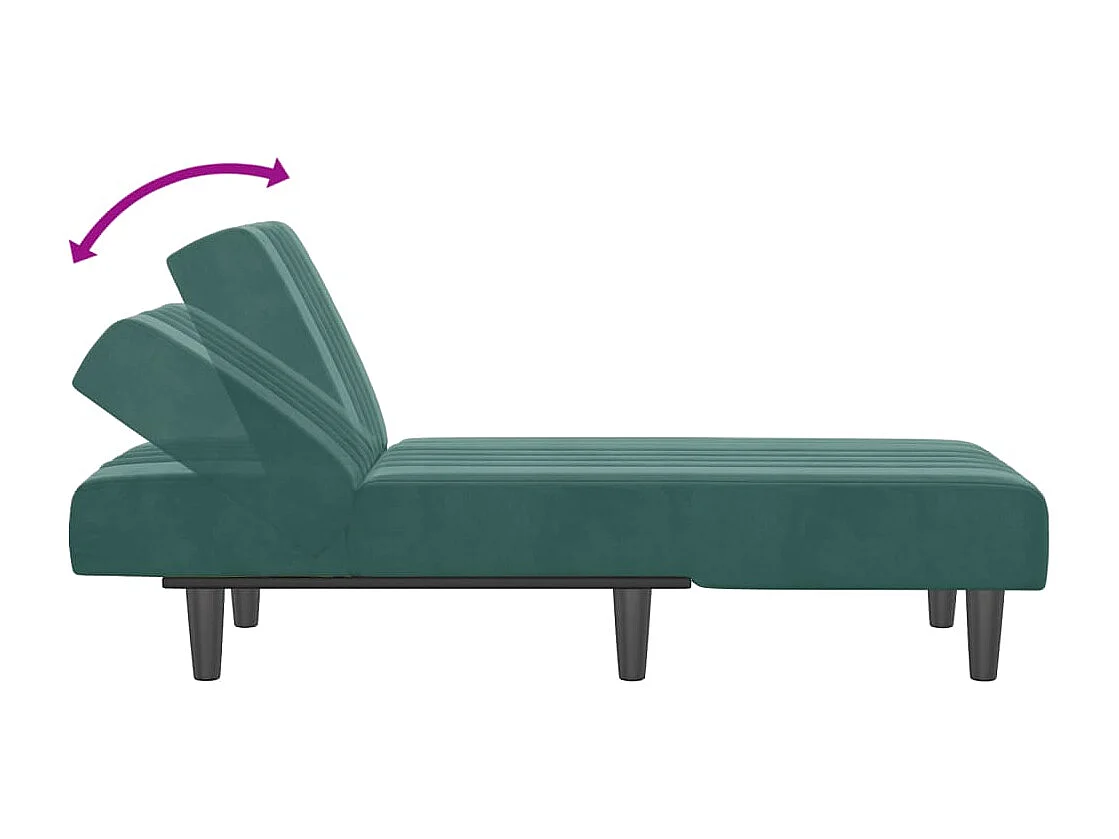 Chaise Longue in Velluto Verde Scuro