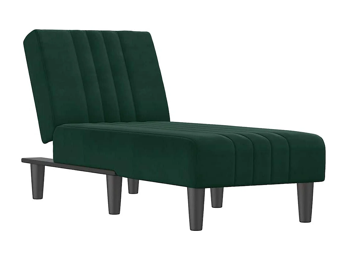 Chaise longue vert foncé velours