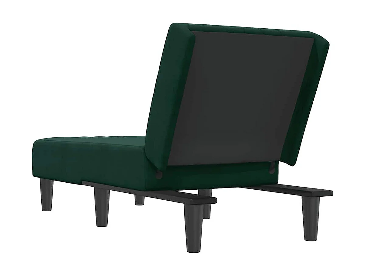 Chaise longue vert foncé velours