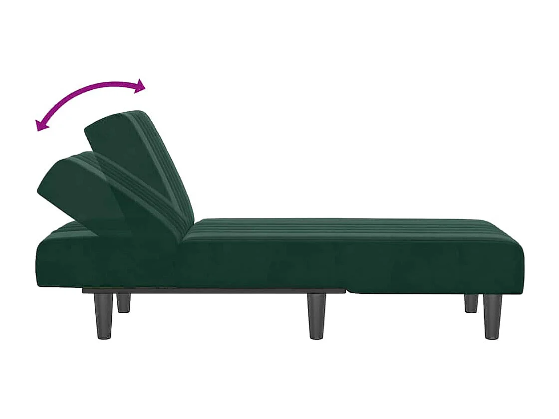 Chaise longue vert foncé velours