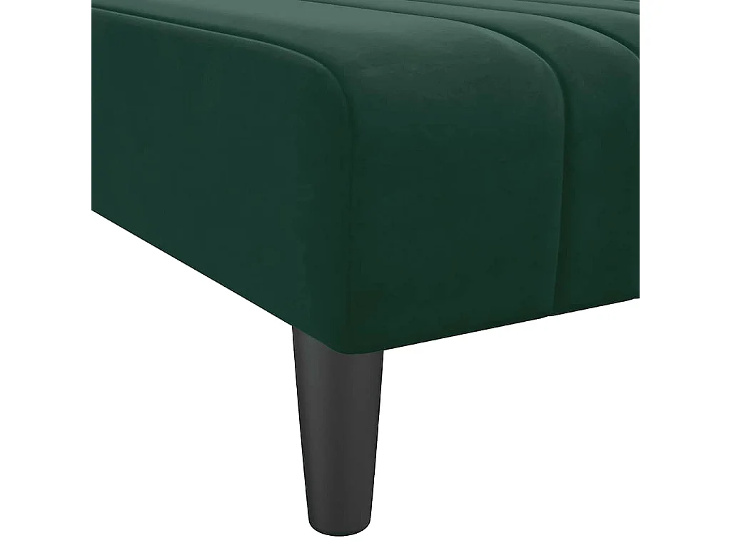 Chaise longue vert foncé velours