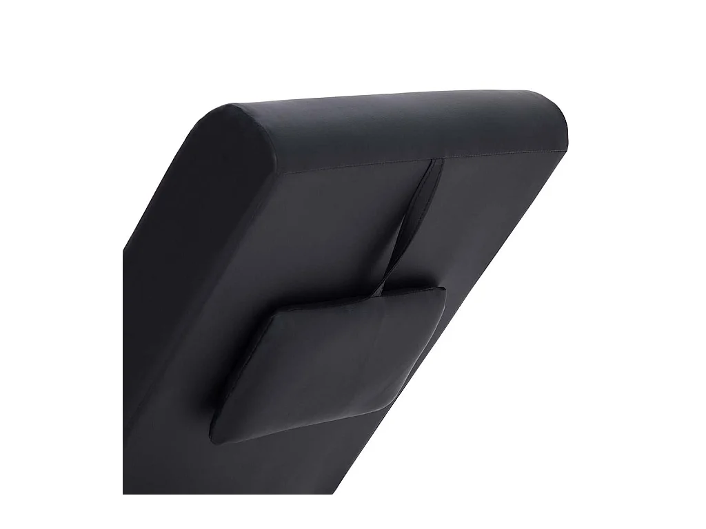 Diván de masaje con almohada de cuero sintético negro