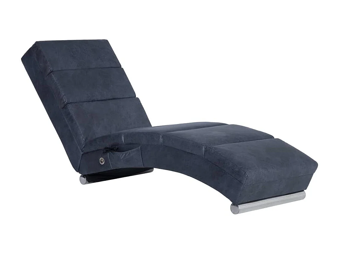 Massage Chaiselongue Grau Wildleder-Optik