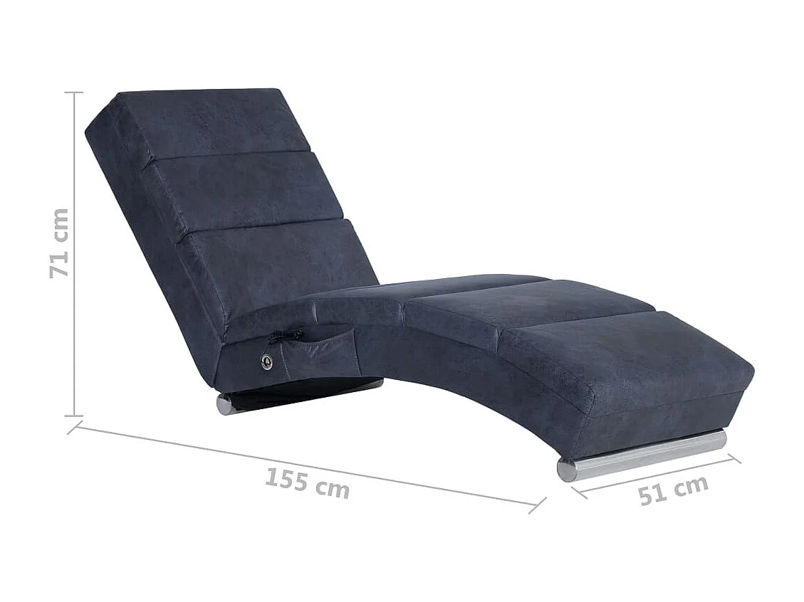 Massage Chaiselongue Grau Wildleder-Optik