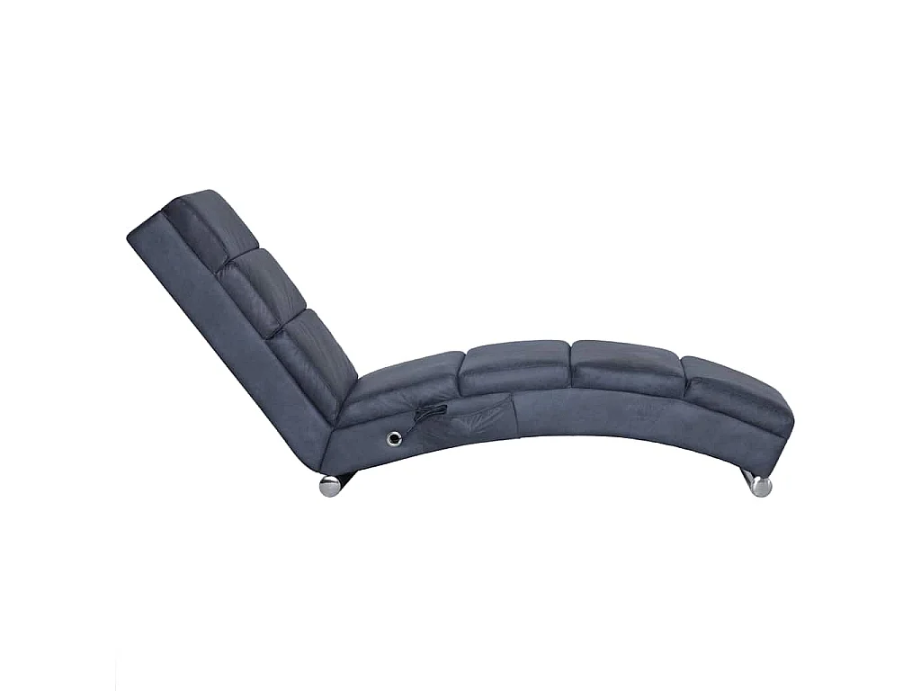 Chaise longue de longue Gris Similicuir daim