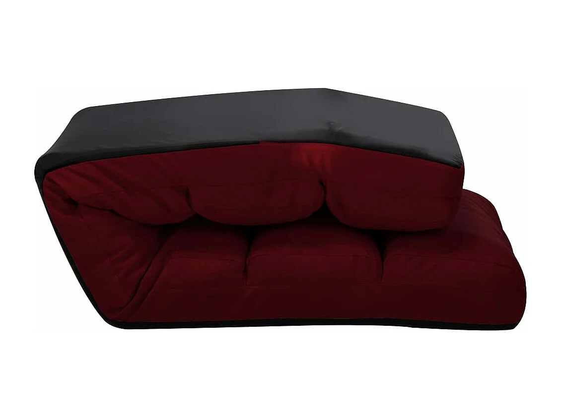 Colchão dobrável couro artificial vermelho tinto