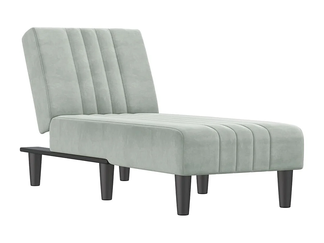 Chaise longue gris clair velours
