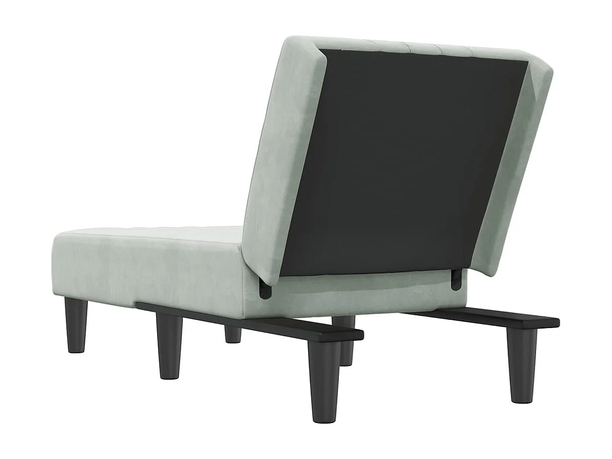 Chaise longue gris clair velours