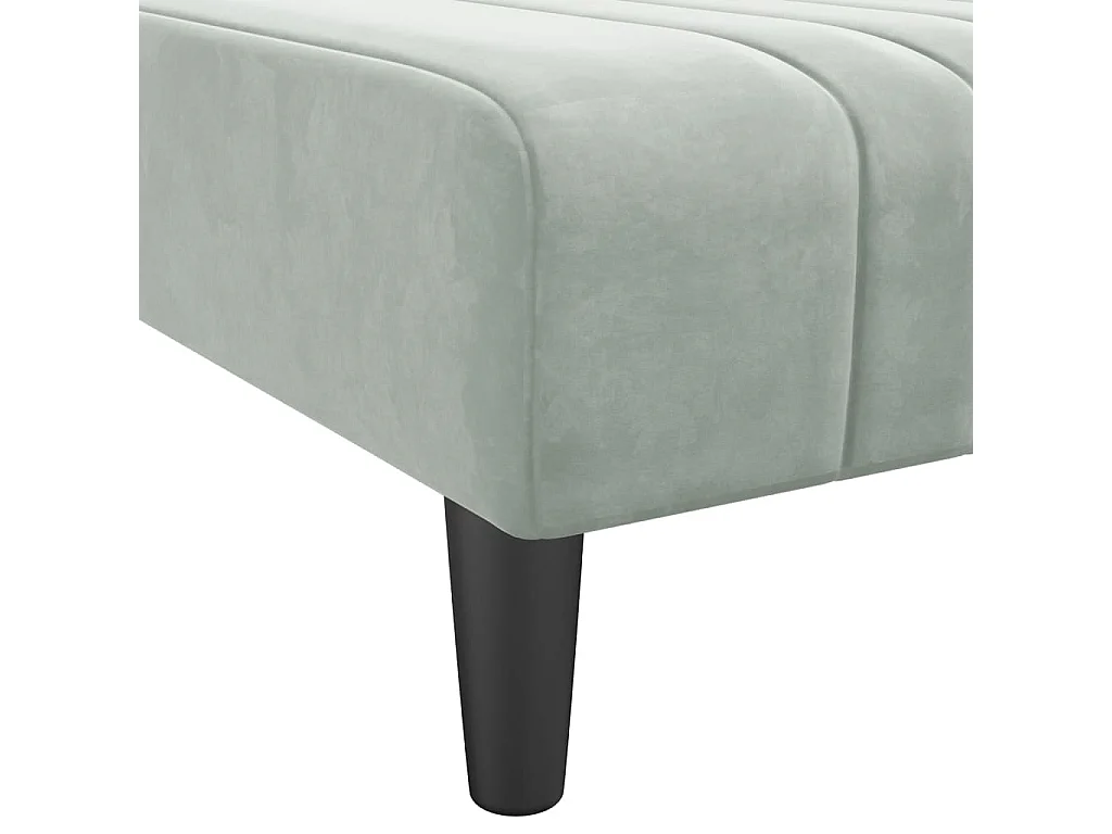 Chaise longue gris clair velours