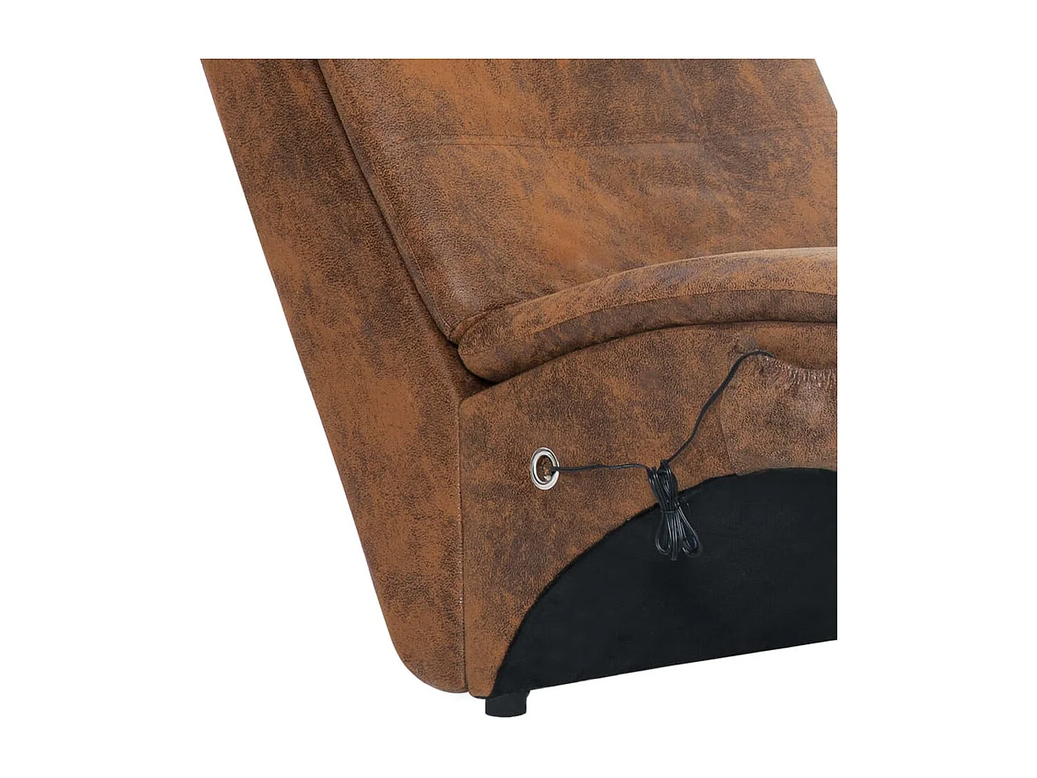 Chaise longue de massage avec oreiller Marron Similicuir daim