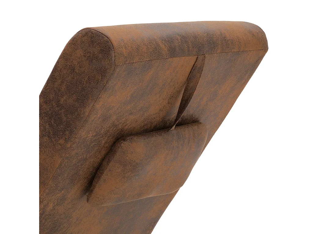 Chaise longue de massage avec oreiller Marron Similicuir daim