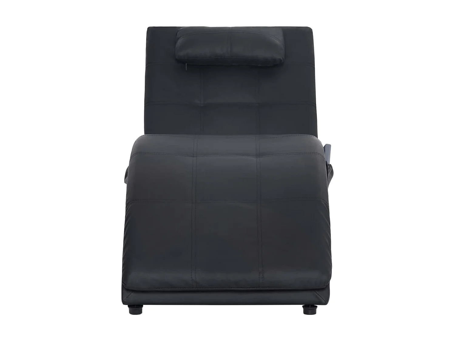 Chaise longue de massage avec oreiller Noir Similicuir