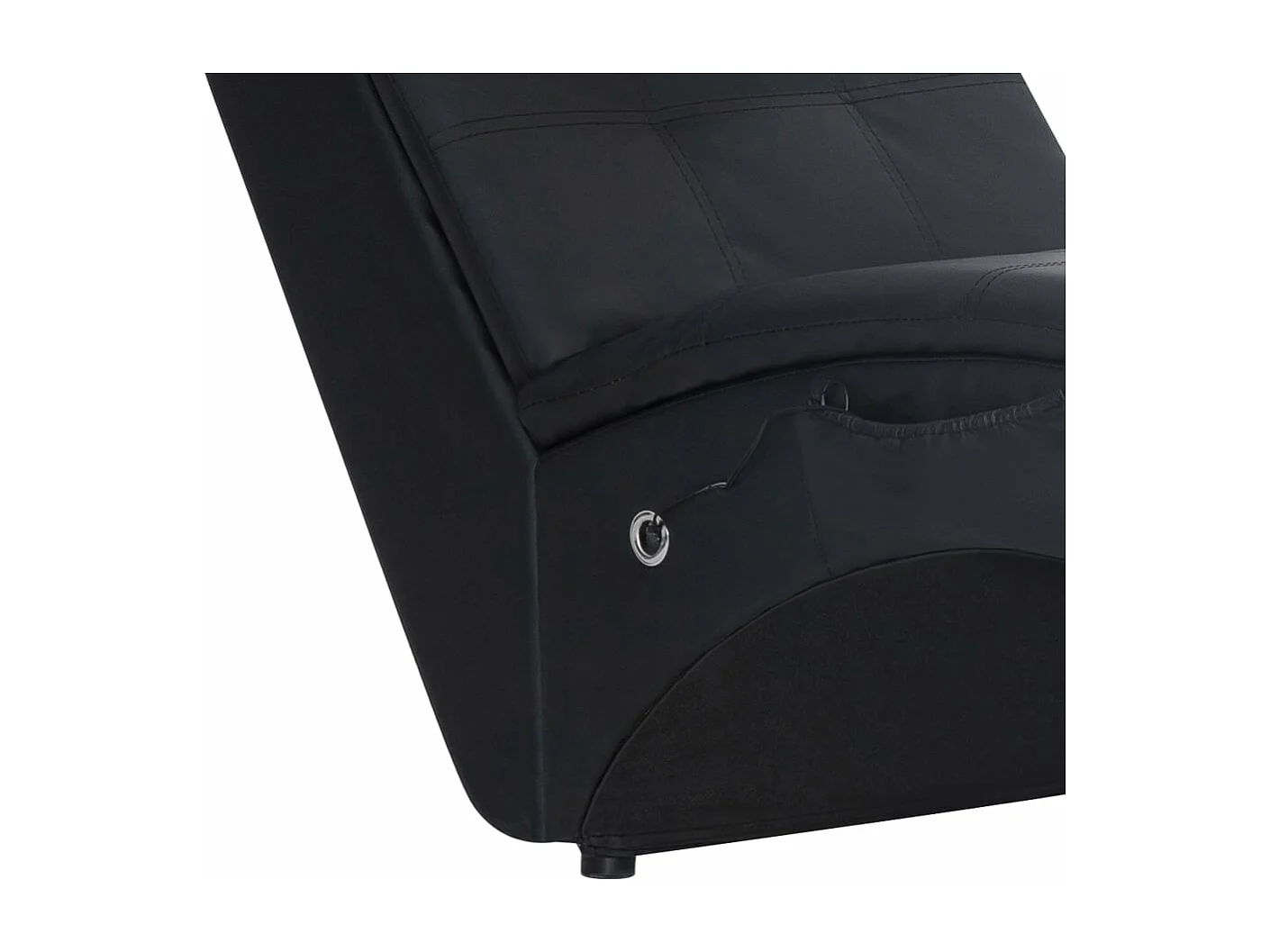 Massage Chaiselongue mit Kissen Schwarz Kunstleder