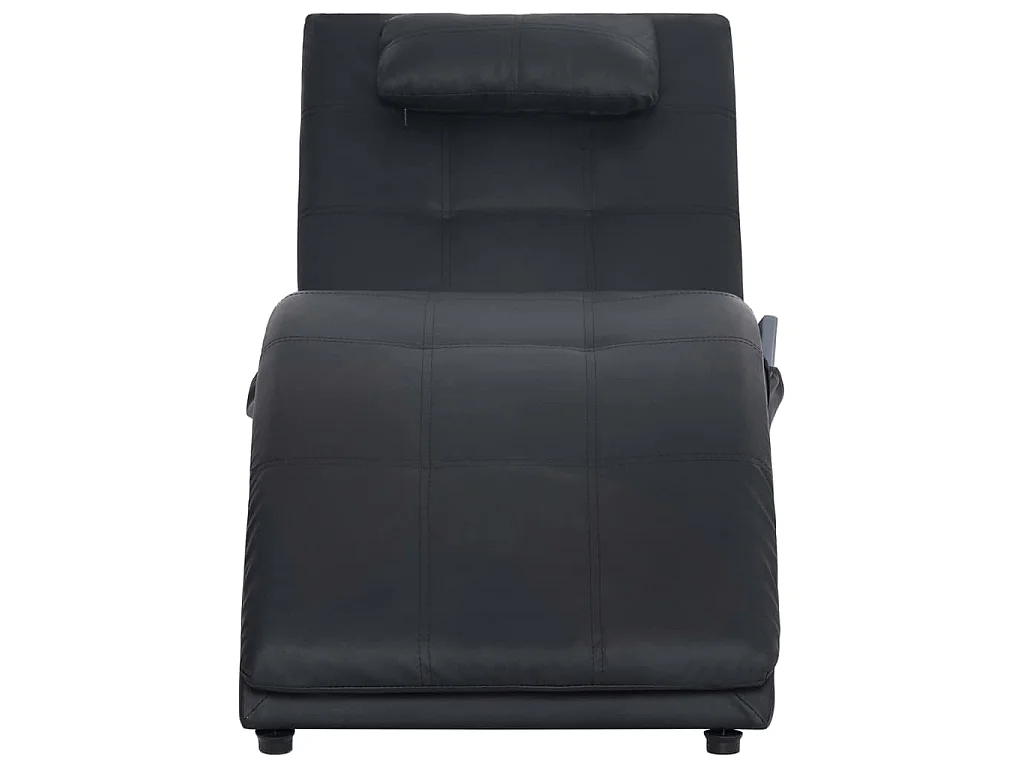 Chaise longue de massagem c/ almofada couro artificial preto