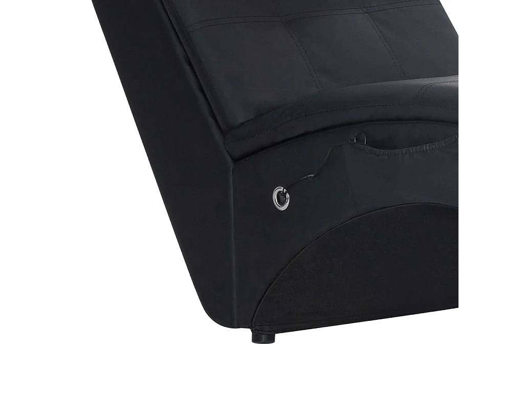 Chaise longue de massagem c/ almofada couro artificial preto