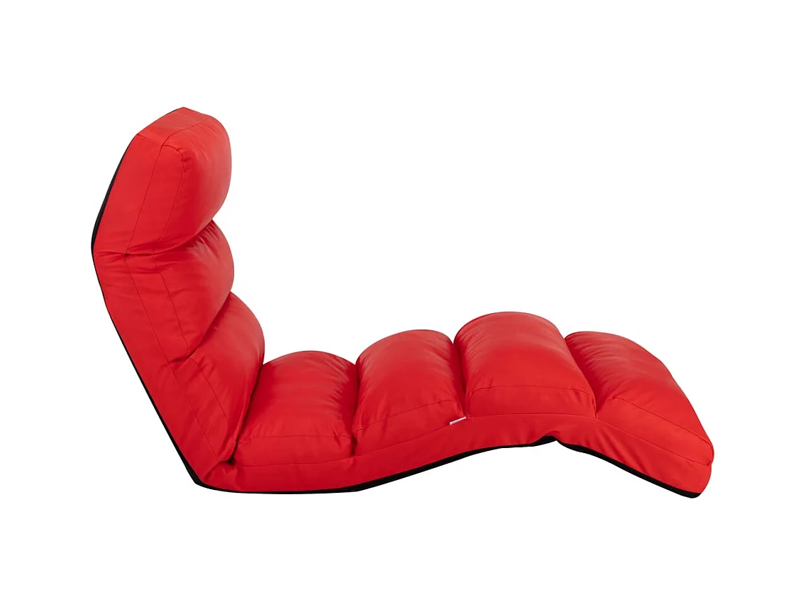 Chaise pliable de sol Rouge Similicuir