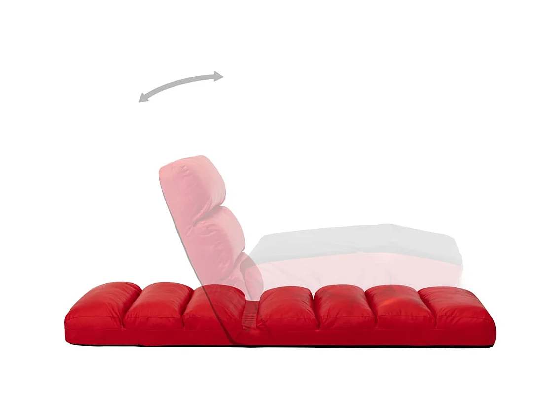 Chaise pliable de sol Rouge Similicuir
