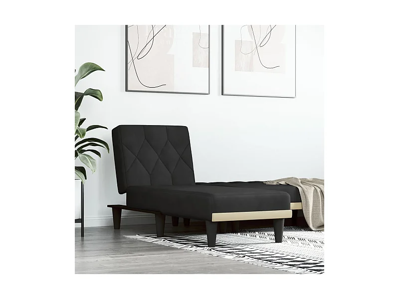 Chaiselongue Schwarz Samt
