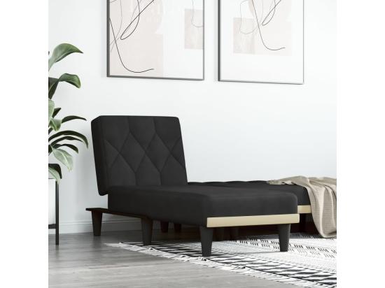 vente unique Chaise longue noir velours