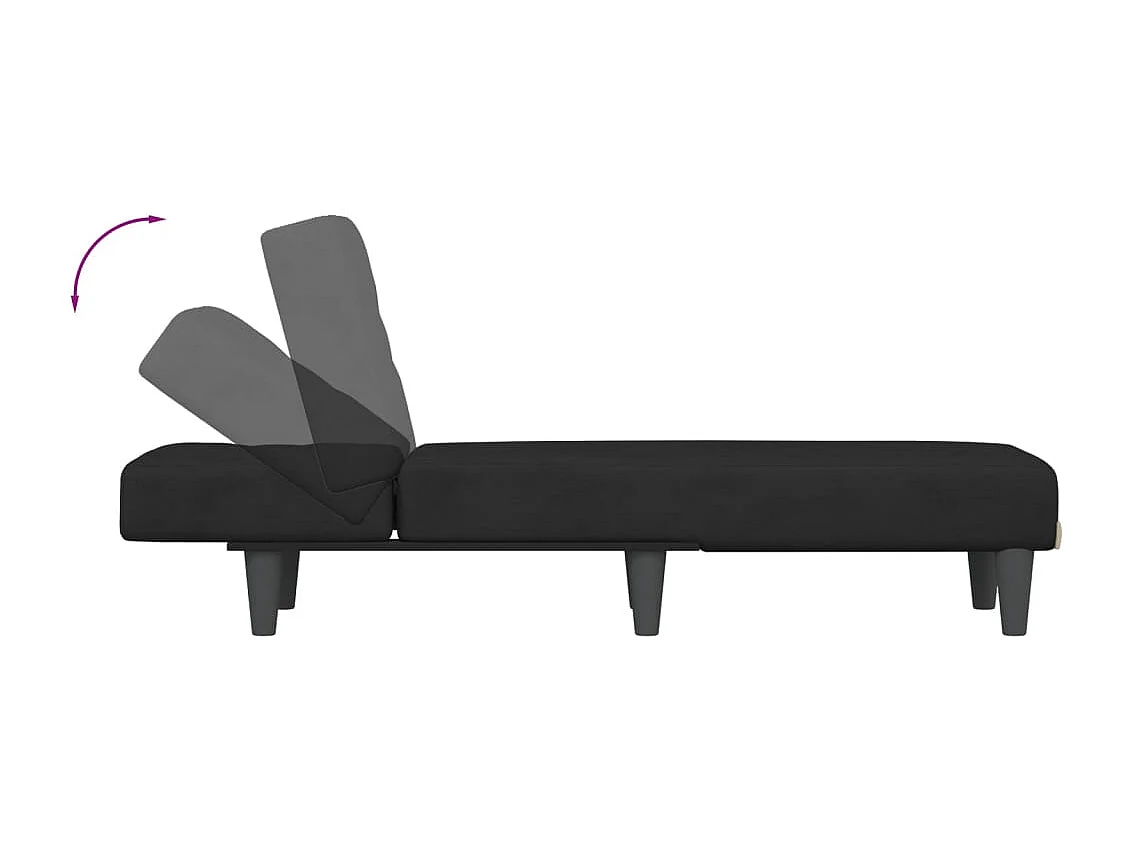 Chaise longue noir velours
