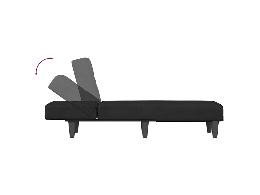 Chaise longue noir velours