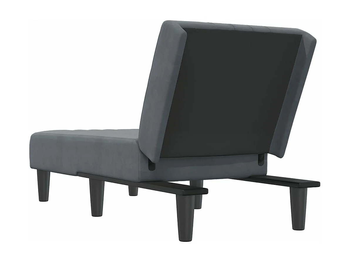 Chaise longue gris foncé velours