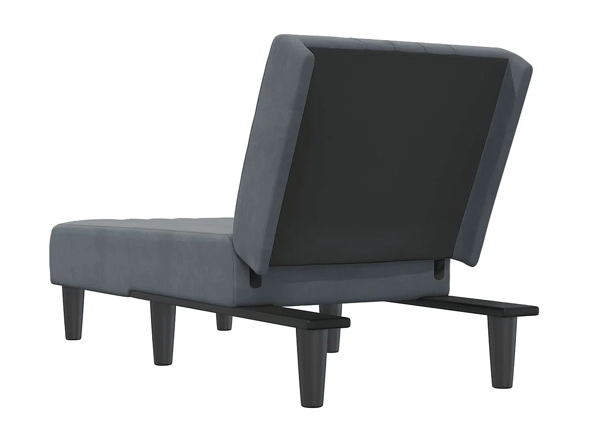 Chaise longue gris foncé velours