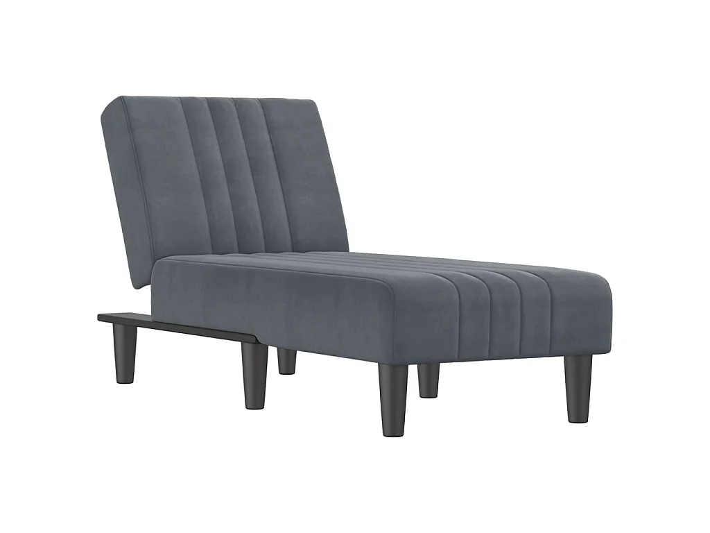Chaise longue gris foncé velours