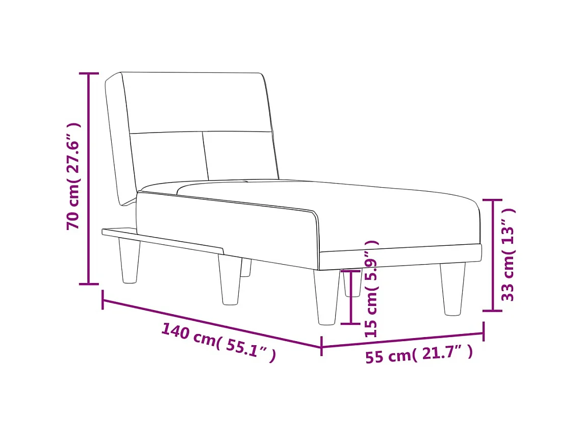 Chaise longue stof donkergrijs