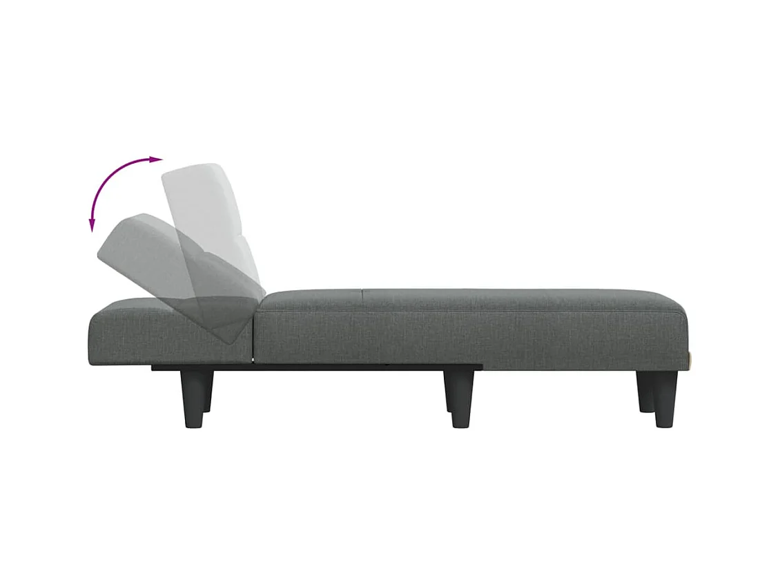 Chaise longue stof donkergrijs