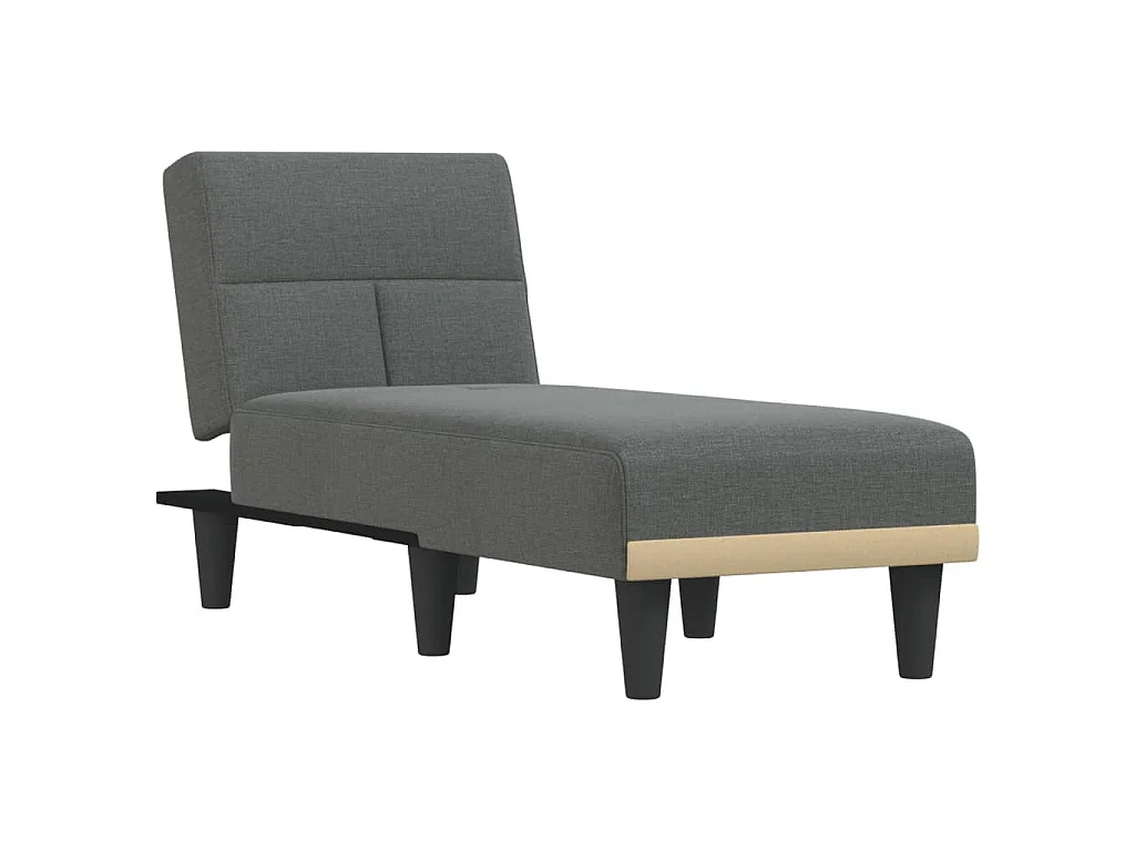 Chaise longue gris foncé tissu