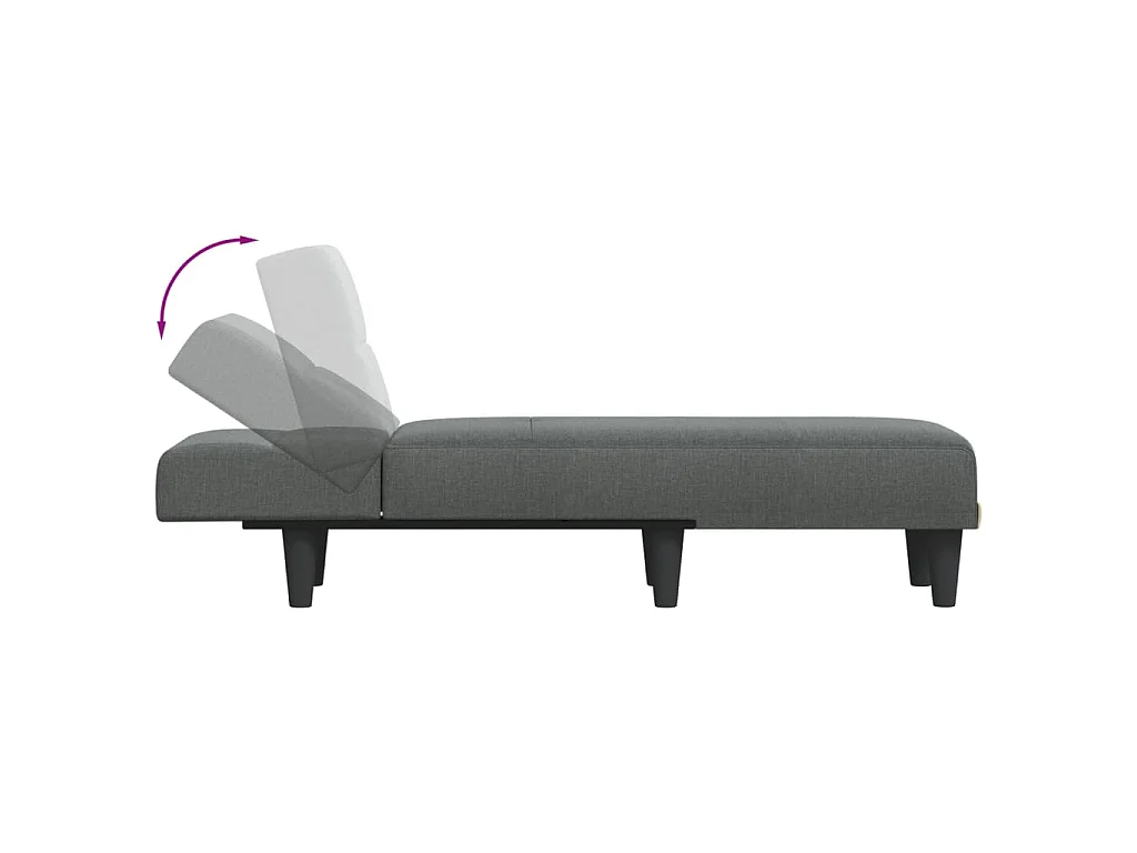 Chaise longue gris foncé tissu