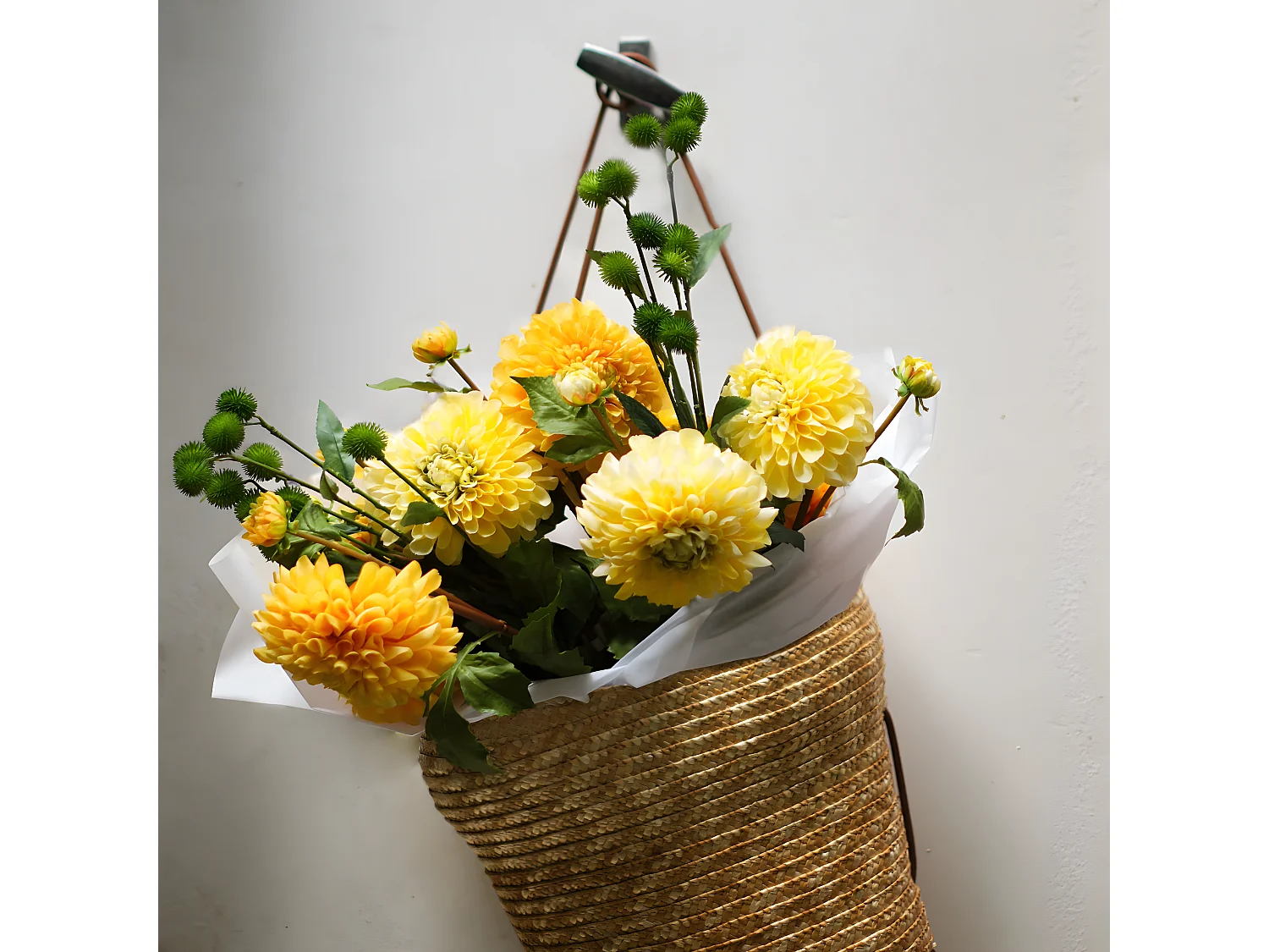 Tige de Dahlia avec bourgeon - Orange