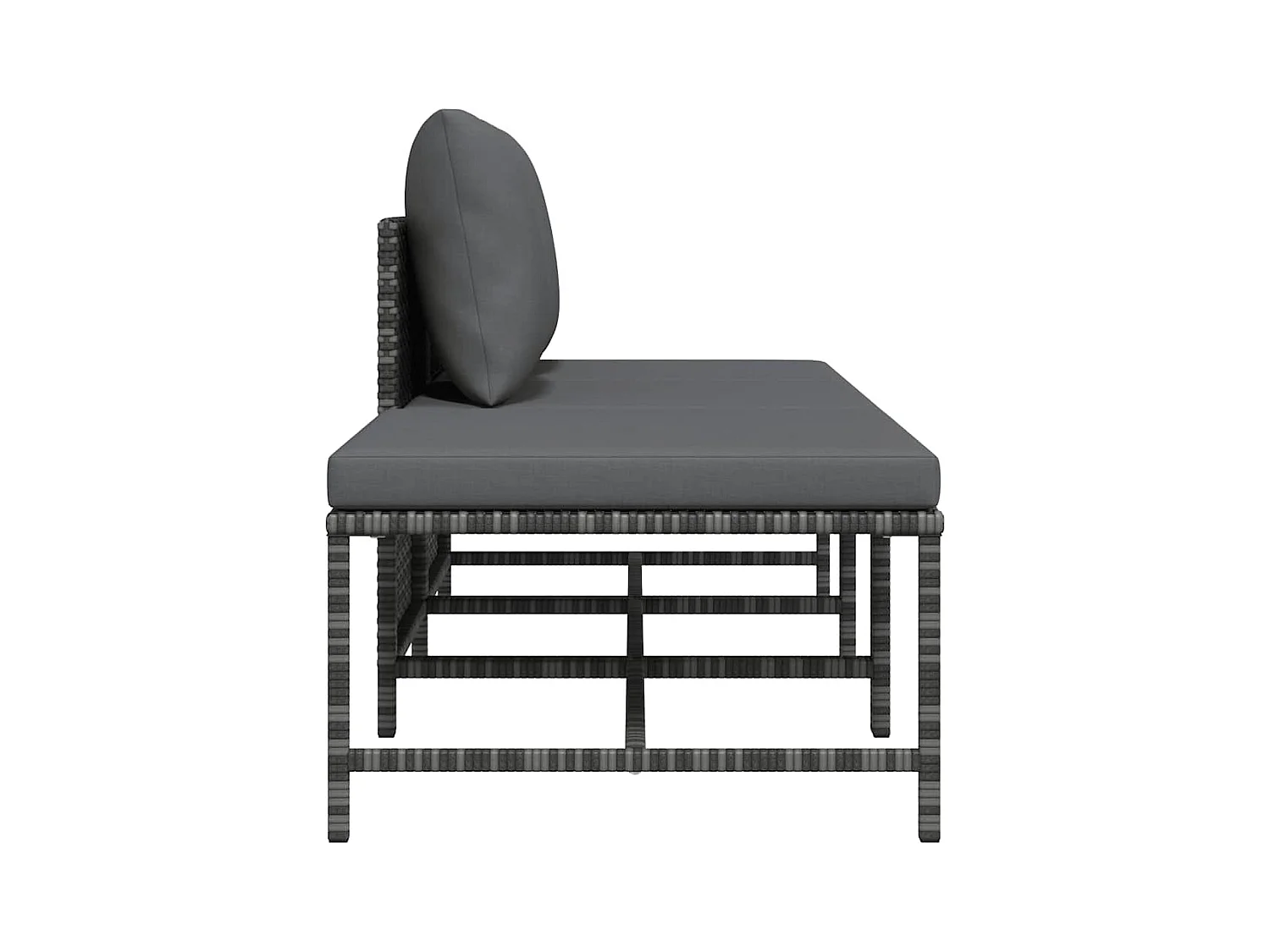 Salon de jardin 3 pcs avec coussins Gris Résine tressée