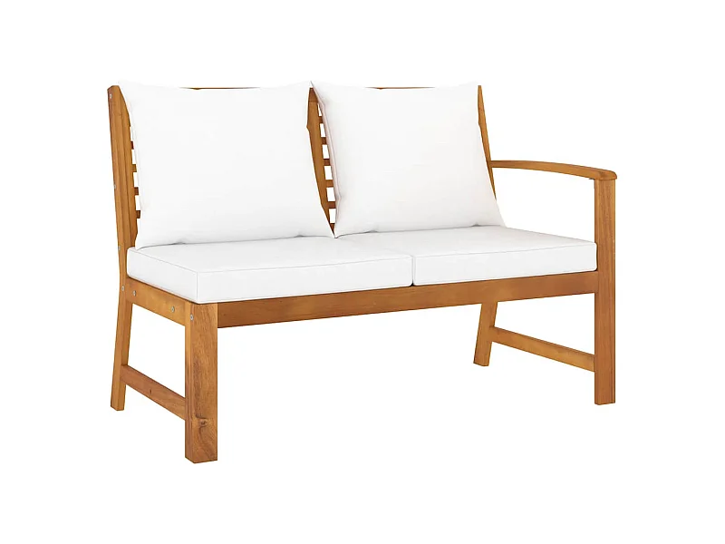 Tuinbank met crèmekleurig kussen 114,5 cm massief acaciahout