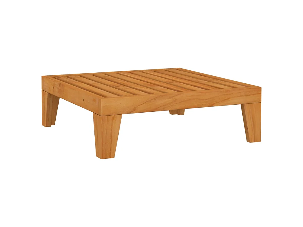 Repose-pied sectionnel avec coussin blanc crème Bois d'acacia