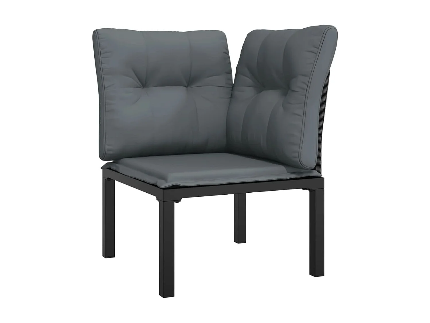Salon de jardin 4 pcs noir et gris résine tressée