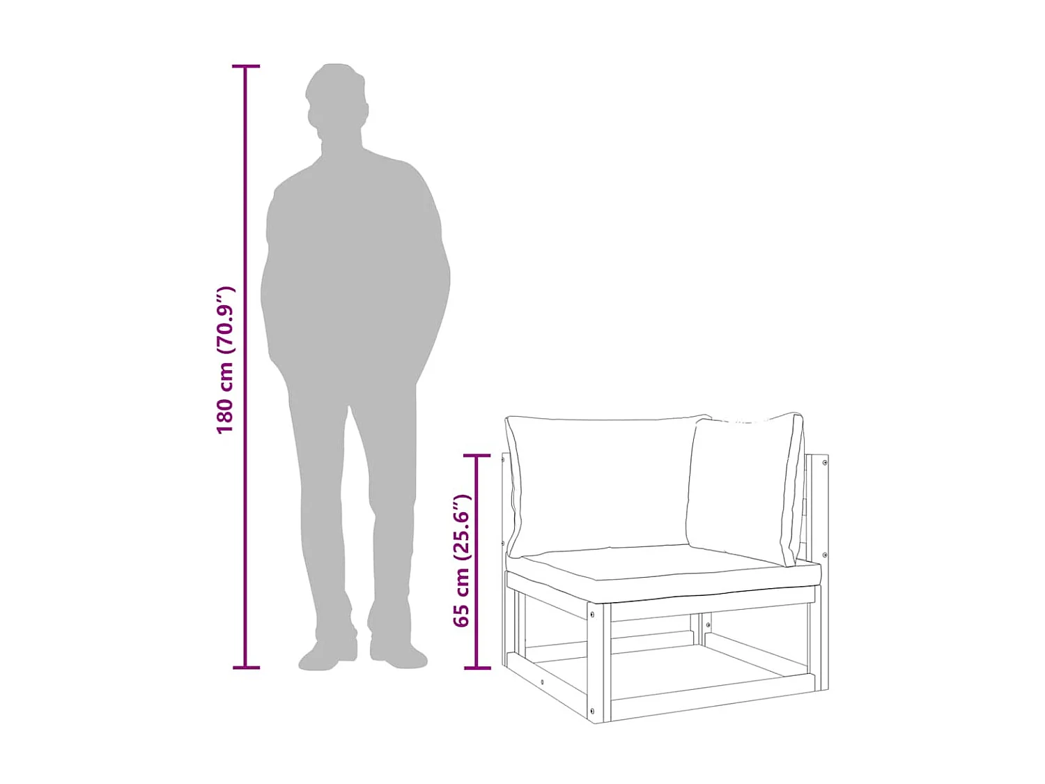 Canapé d'angle sectionnel avec coussins gris clair bois acacia