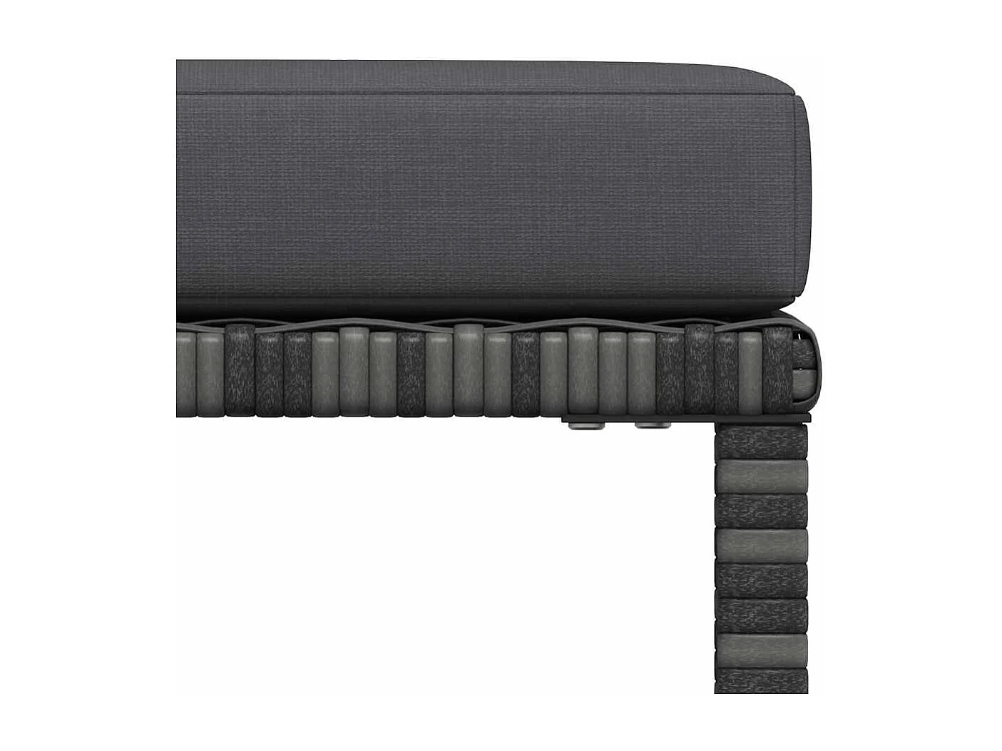 Repose-pied sectionnel avec coussin Gris Résine tressée